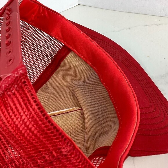 Vintage Drydene Motor Oils Greases Snapback Trucker Mesh Hat Red/White Made USA - Picture 6 of 7